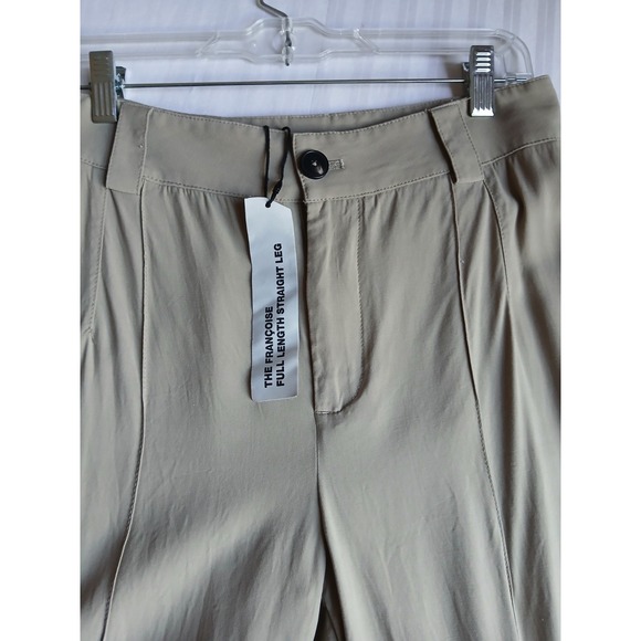 Zara Pants Small Francoise Pintuck Pleated Straight Crepe Trouser Preppy New - Picture 9 of 16